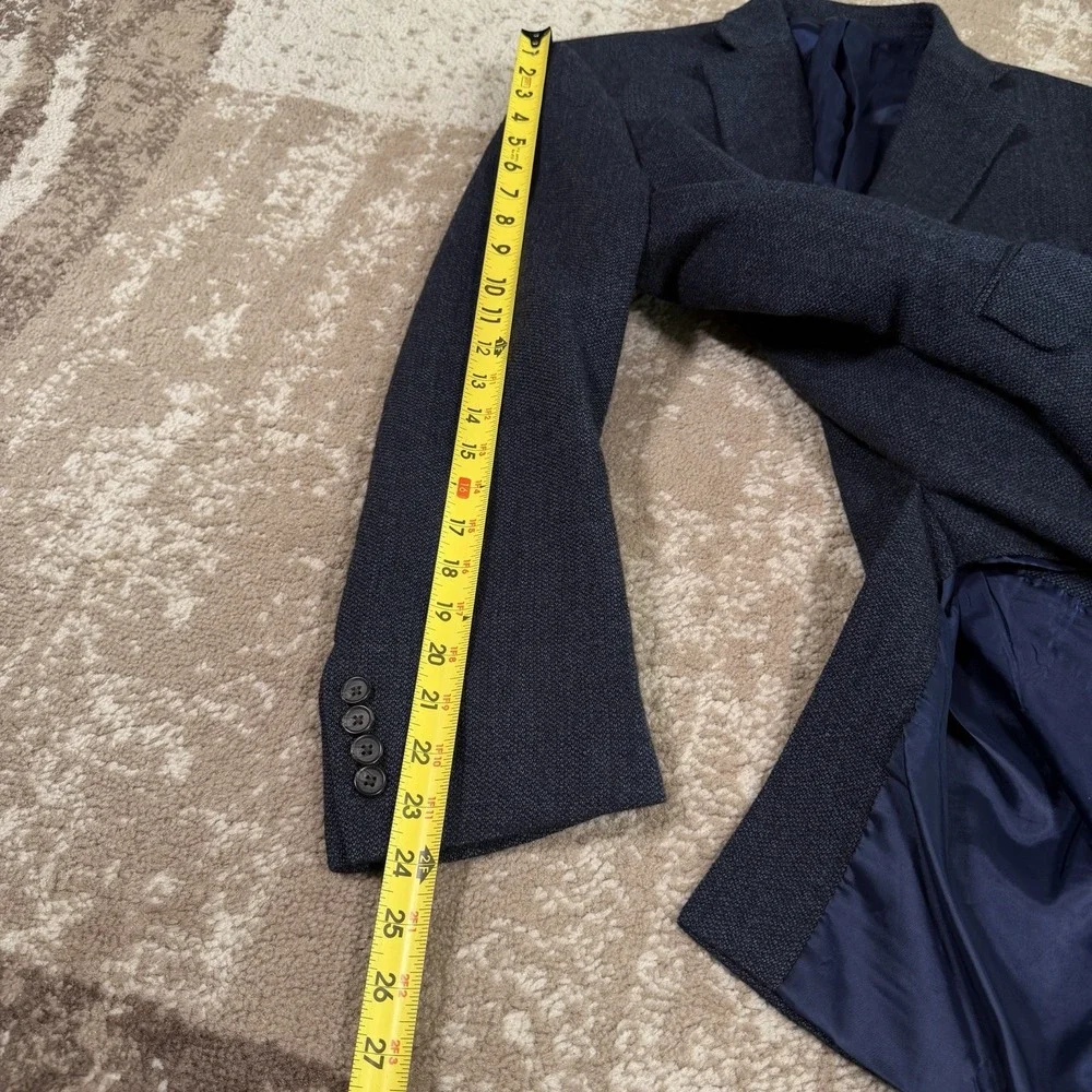 Lauren Ralph Lauren Blazer Mens 44L Blue Wool Tweed Jacket Sport Coat Business